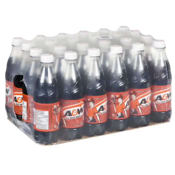 A&W Root Beer, 500 ml bottles, Case Of 24 - Canadian Edition - Beverage - Pallet - BB: Fresh Date